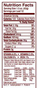 Challah Bread - 18 oz loaf Nutrition Info