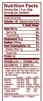 Country Farm Rolls -  6 –2.5 oz/bag Nutrition Info